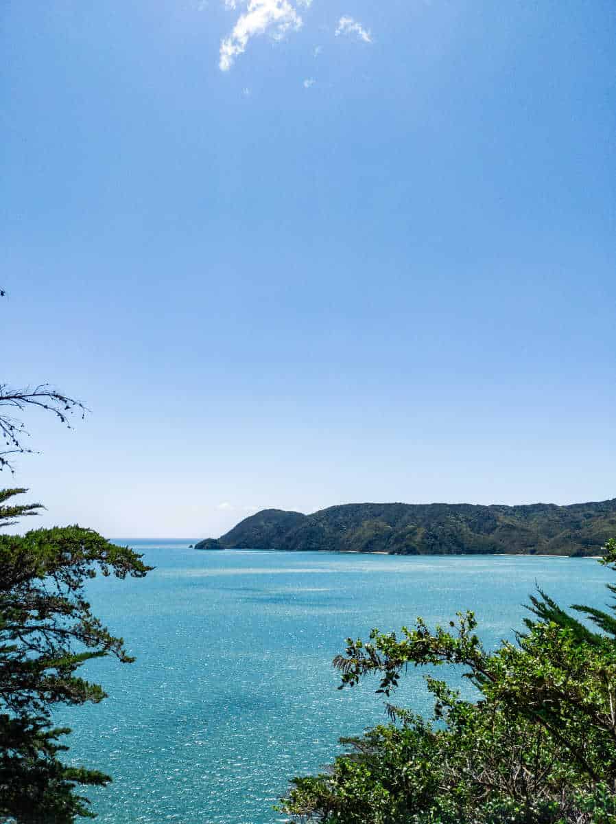 View of Tata Bay on the way to the Wainui Falls Track in Abel Tasman National Park