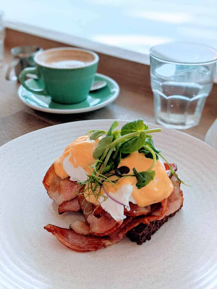 Eggs Benedict at Neo Café & Eatery in downtown Wellington