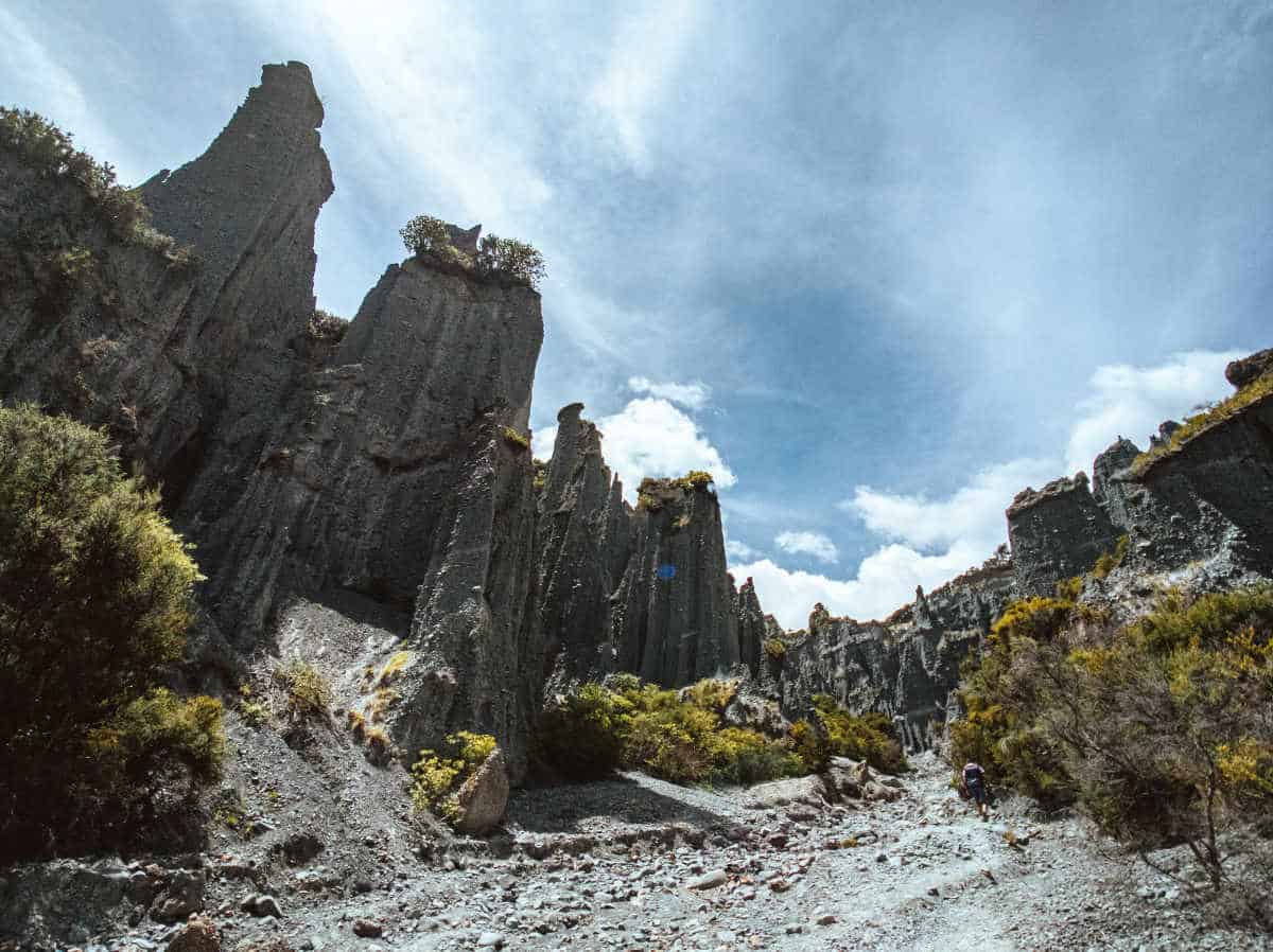 View of the Putangirua Pinnacles rock formations.