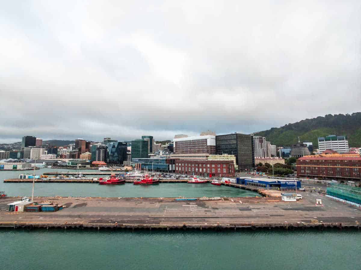 View onto Bluebridge Ferry Terminal in Wellington