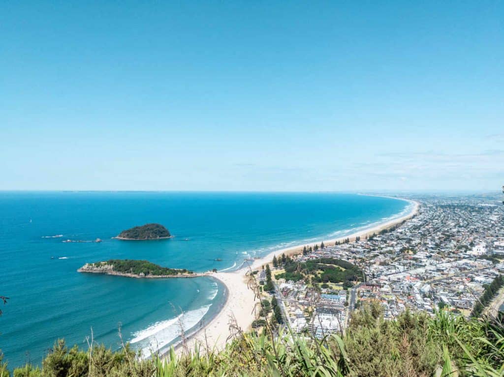 The view from the top of Mount Maunganui near Tauranga