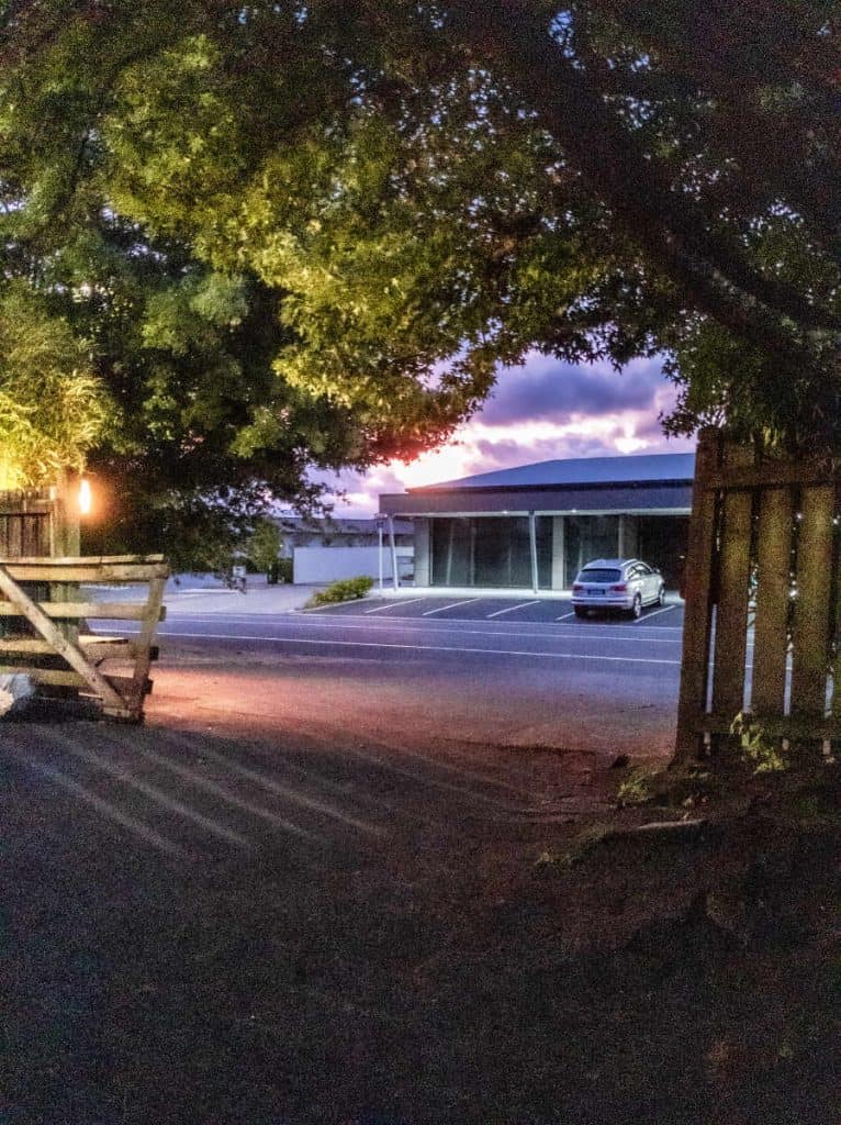 View from the garden of our backpacker hostel in Taupo