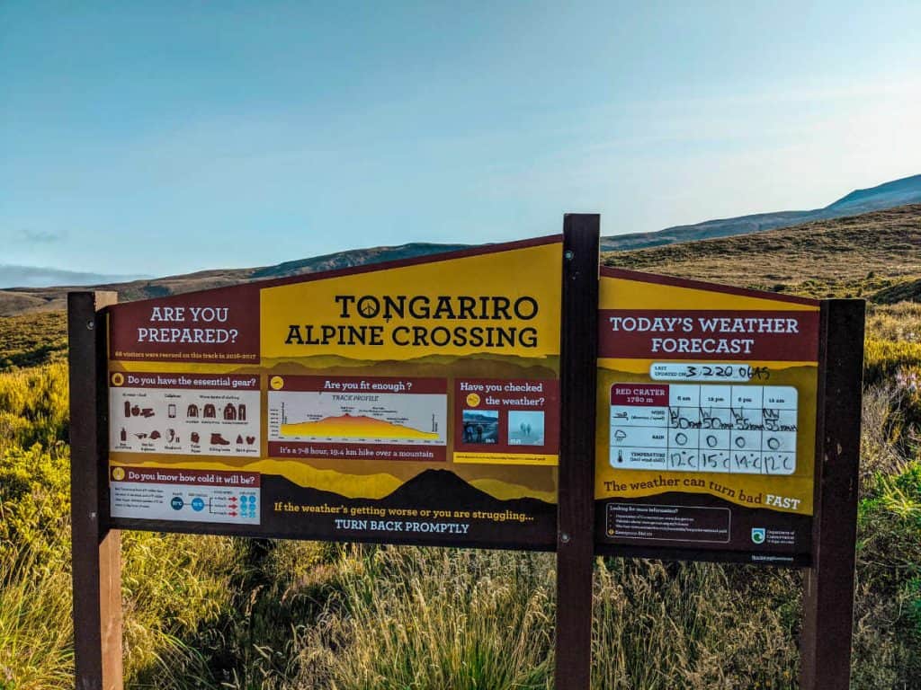 Tongariro Alpine Crossing Information Sign