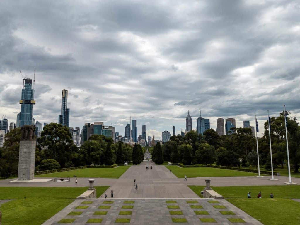 Skyline from the Melbourne Shrine of Remembrance